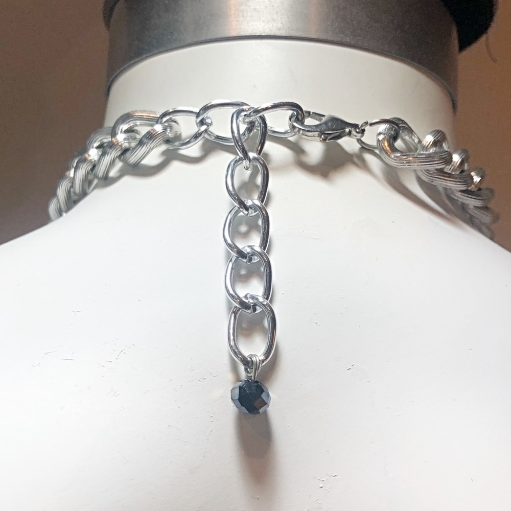 Chunky Turquoise & Silver Statement Necklace - image 5